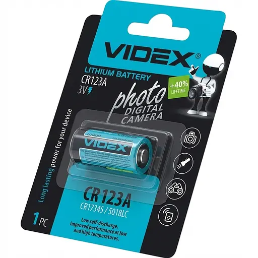 Батарейка Videx CR123A литиевая 1 шт.