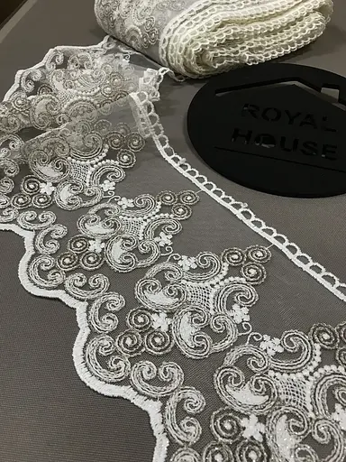 Мереживо Петек біло-кавове - фото 1