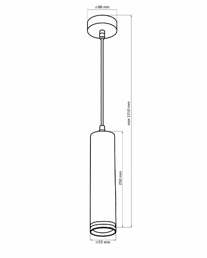 Подвесной светильник, люстра Goldlux 325617 Paris Tuba GU10 1x10W IP20 Черный - фото 3