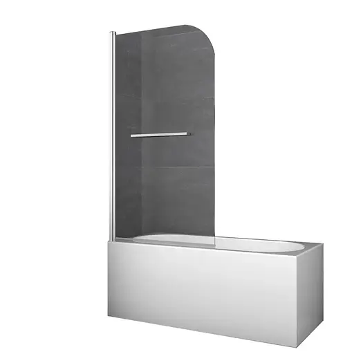 Шторки скляні на ванну Koer SR BS02-80x140-TR-01 прозоре скло 6 мм, хром KR5401, Універсальна, прозорий, хром - фото 1