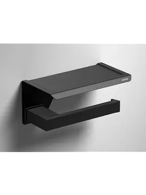 Держатель туалетной бумаги с полкой Sonia S-Cube 176373 Черный - фото 2