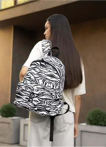 Женский рюкзак Sambag Active тканевый с принтом "zebra" 40 х 33 х 14 см (11811146) - фото 2