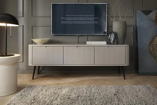 Тумба под телевизор Perfect Home Зова/Zova 3-дверная с черными ножками RTV168 Кашемир (PFH-091274)