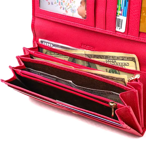 Жіночий шкіряний гаманець Boston 18.5х9х3 см acs0025553 - фото 4