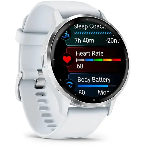 Смарт-часы Garmin Venu 3 Silver Stainless Steel Bezel with Whitestone Case and Silicone Band 010-02784-50 - фото 3