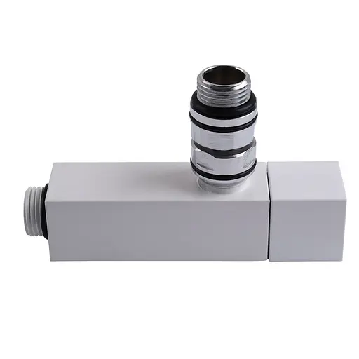 Набір кран напівоборотний кутовий з американкою Solomon Lux 1/2″ Cube White 8888 (2шт.) 000021914 - фото 4