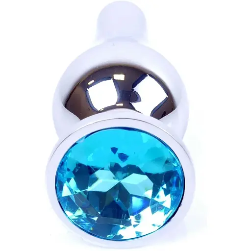 Анальна пробка Boss Of Toys Boss Series - Jewellery Silver Butt Plug Light Blue, BS6400076, Срібний / Голубой - фото 2