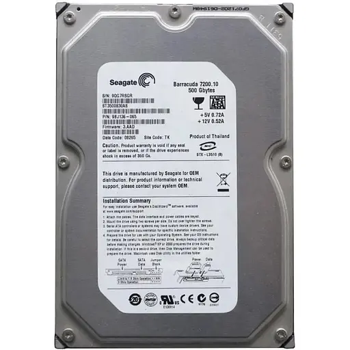 Жесткий диск 3.5 Seagate 500Gb ST3500830AS Б/У - фото 1