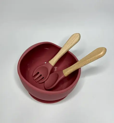 Набір дитячого силіконового посуду для годування на присосках 6 предметів Red (18972) - фото 3