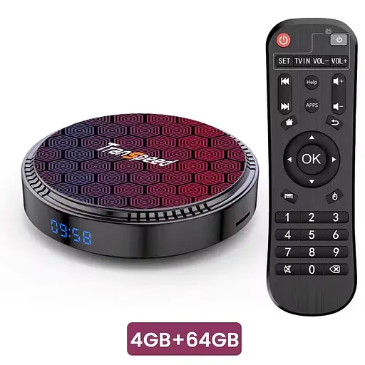 Transpeed H618 4/64Gb, Смарт ТВ приставка медіаплеєр 8K HDR Android SmartTV Box, налаштування Android TV у подарунок, YouTube та фільми без реклами - фото 1