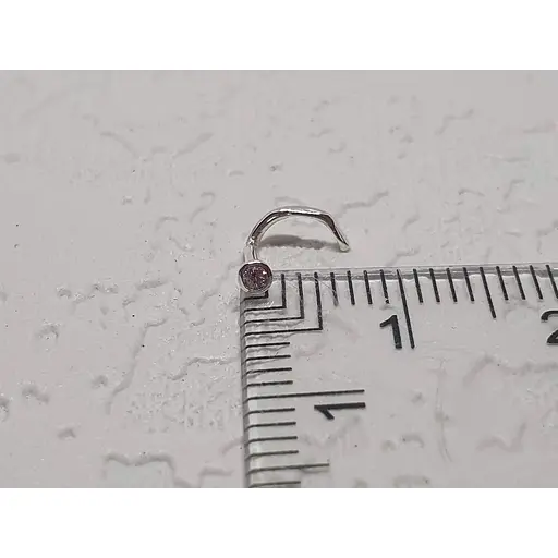 Срібна сережка-пірсинг в ніс Dear. 1024.7С Лаванда - фото 4