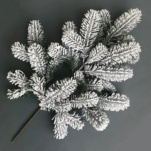 Гілка хвойна Hvoya Premium лита зелена засніжена 53 см 3 шт. - фото 2