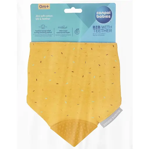 Слюнявчик Canpol babies с прорезывателем желтый (26/902_yel) - фото 3