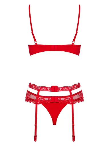 Комплект білизни Obsessive Heartina S/M червоний - фото 3