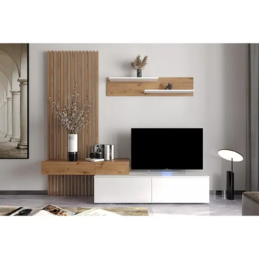 Модульна стінка для вітальні Гербор Ребека Дуб артизан + Німфея альба (GRB-1919)