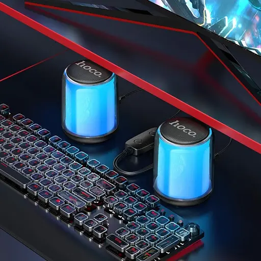 Портативна Bluetooth колонка з підсвічуванням RGB Hoco BS56 Colorful BT Wired 2 в 1 Computer Speaker - фото 5