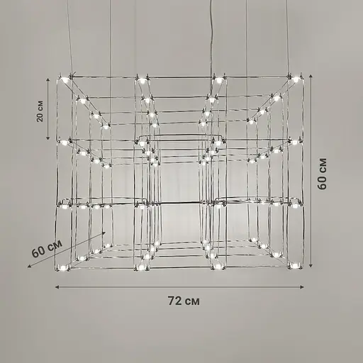 Люстра у 3-х розмірах у формі паралелепіпеда Line.F Довжина 75 см - фото 3