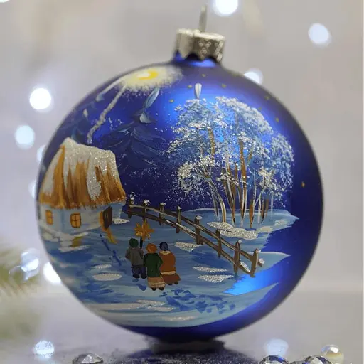 Ялинкова прикраса Санта Шоп Святковий вечір скло (4820001112771) - фото 3