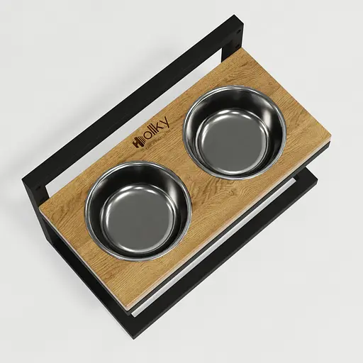 Hollky Flex S — миски на регульованій підставці для маленьких собак (2 × 0.450 л) - фото 7