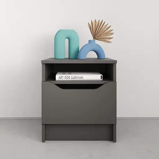 Приліжкова тумба MebelStar Лілу 40x40x44,5 см Антрацит (MBS-1378) - фото 2