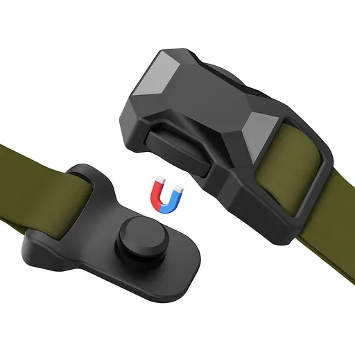 Нашийник для собак водостійкий Waudog Magnet з QR-паспортом магнітна пряжка-фастекс M Ш 20 мм Д 28-40 см хакі - фото 2