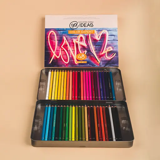 Набор цветных карандашей 99IDEAS "Color Expert" 48 цветов, Basic Set 1, металлическая коробка, 99CE-48BAS1 - фото 4