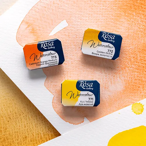 Фарба акварельна Кадмій оранжевий середній (773) 2.5 мл Rosa Gallery - фото 4