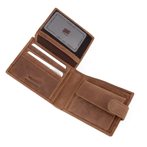 Гаманець чоловічий шкіряний Nordee HJORT 8806A світло-коричневий - фото 4