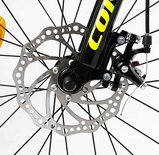 Велосипед Corso Falcon 20" 2-х колёсный FL-20299 стальная рама, диск. тормоза, доп. колёса, звонок, бутылочка, корзинка, собран на 85% - фото 4