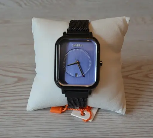 Класичний чоловічий наручний годинник Skmei 9207 Чорні з синім циферблатом - фото 5