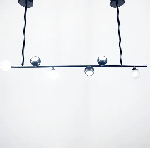 Видовжена підвісна люстра SIMPLE у чорному каркасі Line.F Довжина 100 см - фото 6