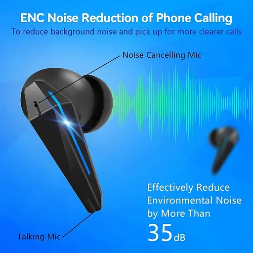 Ігрові бездротові навушники BX16 Gaming TWS чорний - фото 6