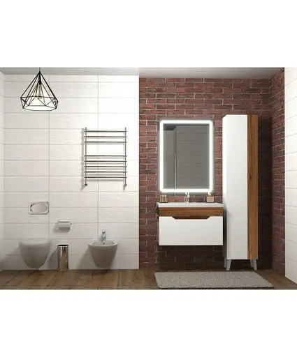 Тумба Мойдодир Colibri 100 з умивальником Cosmo 100 підлогова французький горіх з білим Горіх - фото 8