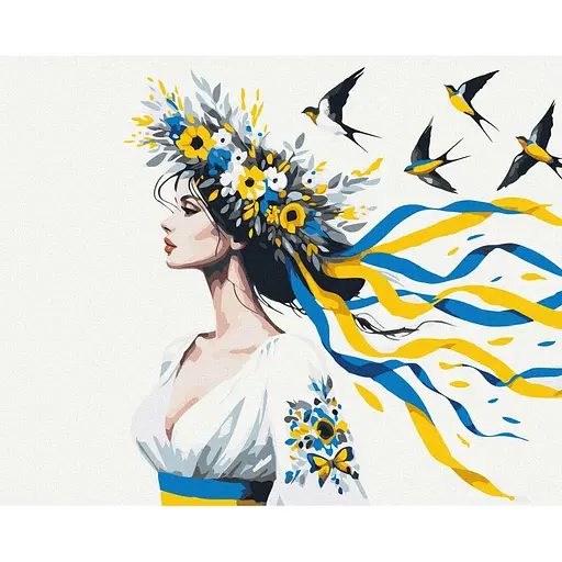 Картина за номерами на підрамнику Brushme Вітер свободи Анна Грицюк