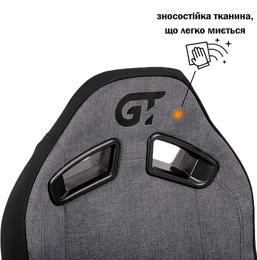 Геймерське крісло GT Racer чорне зі світло-сірим (X-8009 Fabric Light Gray/Black) - фото 6