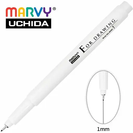 Мульти-лайнер Marvy 1 мм черный 4600-S  - фото 2