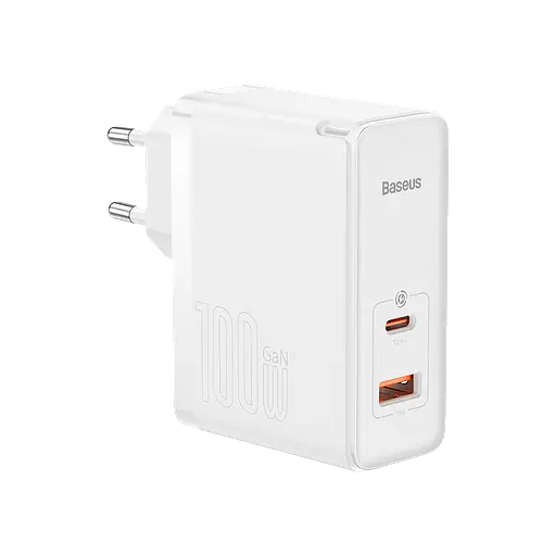 Сетевое зарядное устройство для Baseus GaN5 Pro 2 порта, USB + Type-C 100W Белый (CCGP090202) - фото 1