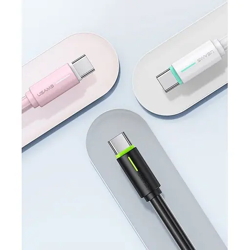 Кабель Usams SJ734 USB-C to USB-C 60W 5A 1.0m White [138979] - фото 2