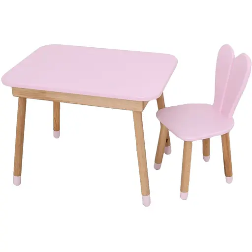 Столик со стульчиком Bambi Зайка 04-027R-TABLE розовый