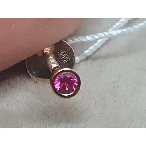 Золотая моносерьга-пуссета с фианитом Столичная Ювелирная Фабрика. 110314КЯ - фото 4