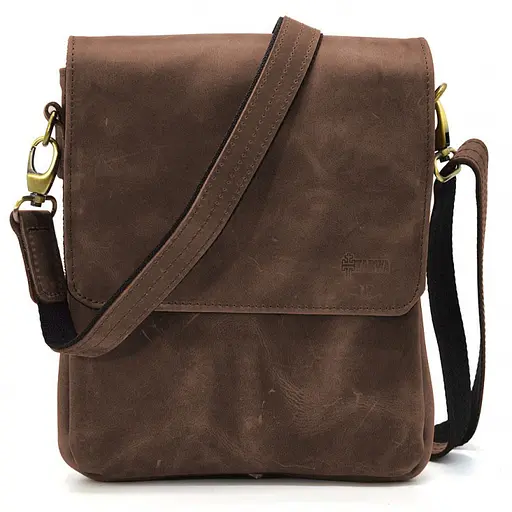 Чоловіча шкіряна сумка через плече TARWA 25х24х5 см sum0025353 - фото 6