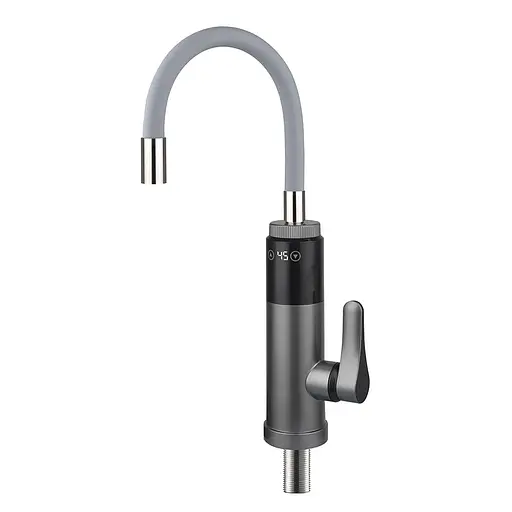 Проточный водонагреватель для кухни гибкий излив датчик температуры 3,3 кВт серый Wezer SDR-G19TC--Grey - фото 1