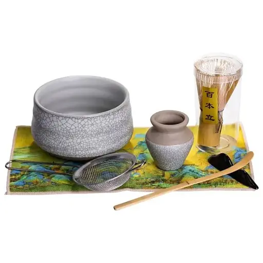 Набір для приготування чаю матча 7 предметів, сірий Yiwu MAT7 - фото 1