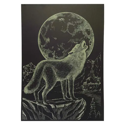Гравюра А4 "Волк" ГрА4-9з эконом вариант в пакете 29,7х21 см