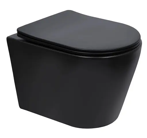 Унитаз подвесной Qtap Scorpio Ultra Quiet, с сиденьем Slim Duroplast/Soft-close/Quick Release QT14332380AMB - фото 1