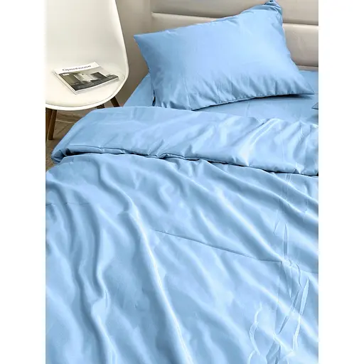 Комплект постільної білизни Ecotton Blue євро полісатин блакитний (25188) - фото 2