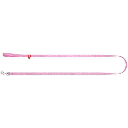 Повідець для котів та дрібних порід собак Waudog Re-cotton з відновленої бавовни світловідбиваючий, XS рожевий - фото 2