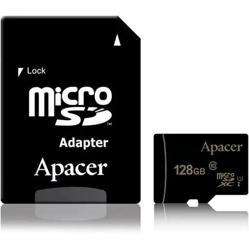 Карта памяти Apacer MicroSDXC 128Gb class 10 (adapter SD) AP128GMCSX10U1-R - фото 1