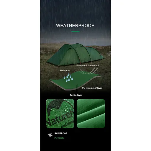 Намет тримісний Naturehike Opalus UL NH17L001-L Світло-зелений - фото 2