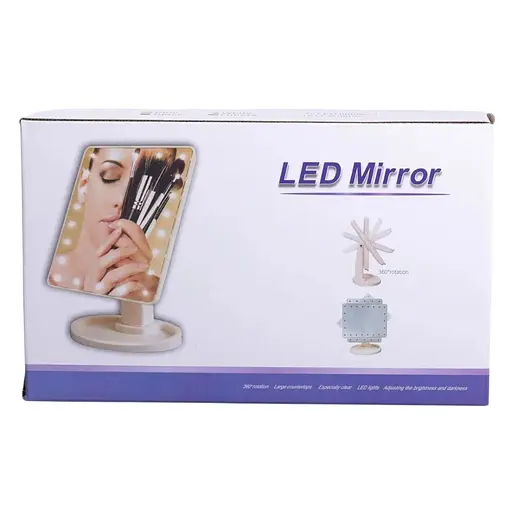 Косметичне дзеркало з LED-підсвіткою 22 світлодіоди, рожевий Yiwu HP-10-4AP - фото 7